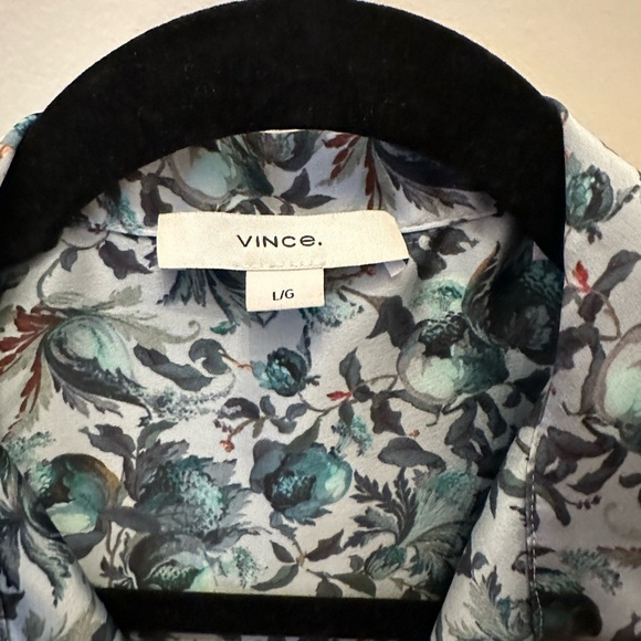 Vince Berry Blooms Midi Pleated Shirt Dress Size L - Picture 6 of 11